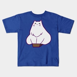 White Cat in Tiny Box Kids T-Shirt